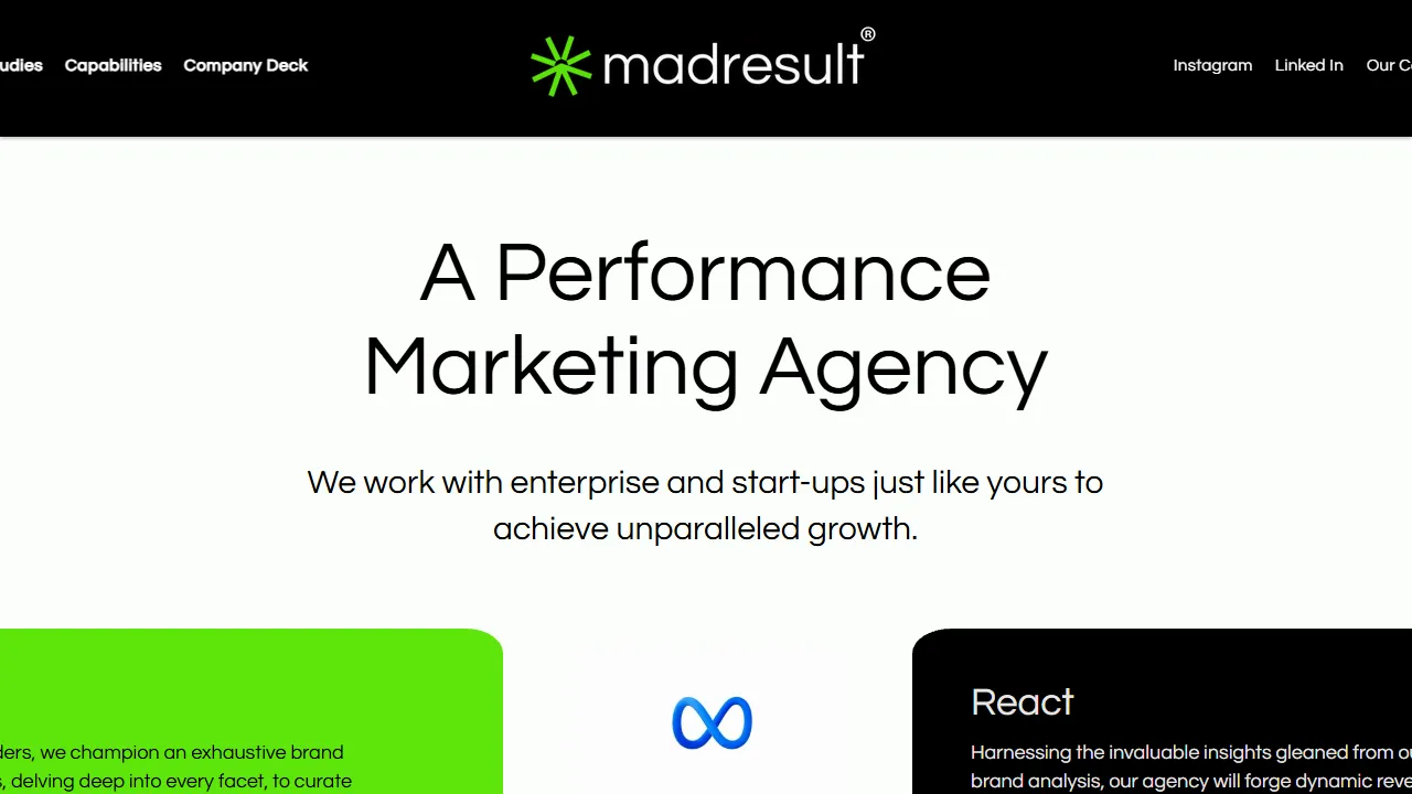 Screenshot of MadResult - Best Performance Marketing Agency in Mumbai, India