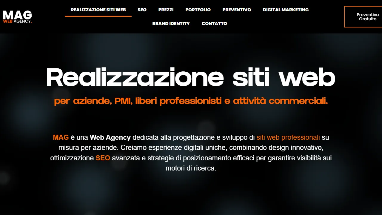 Screenshot of MAG Web Agency - Realizzazione siti web di Giulio Zaniboni