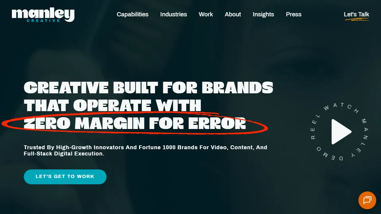 Screenshot of Manley Creative