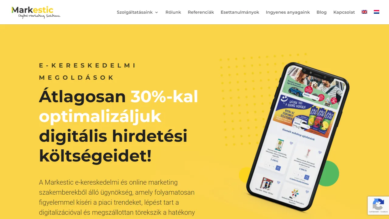 Screenshot of Markestic Kft.