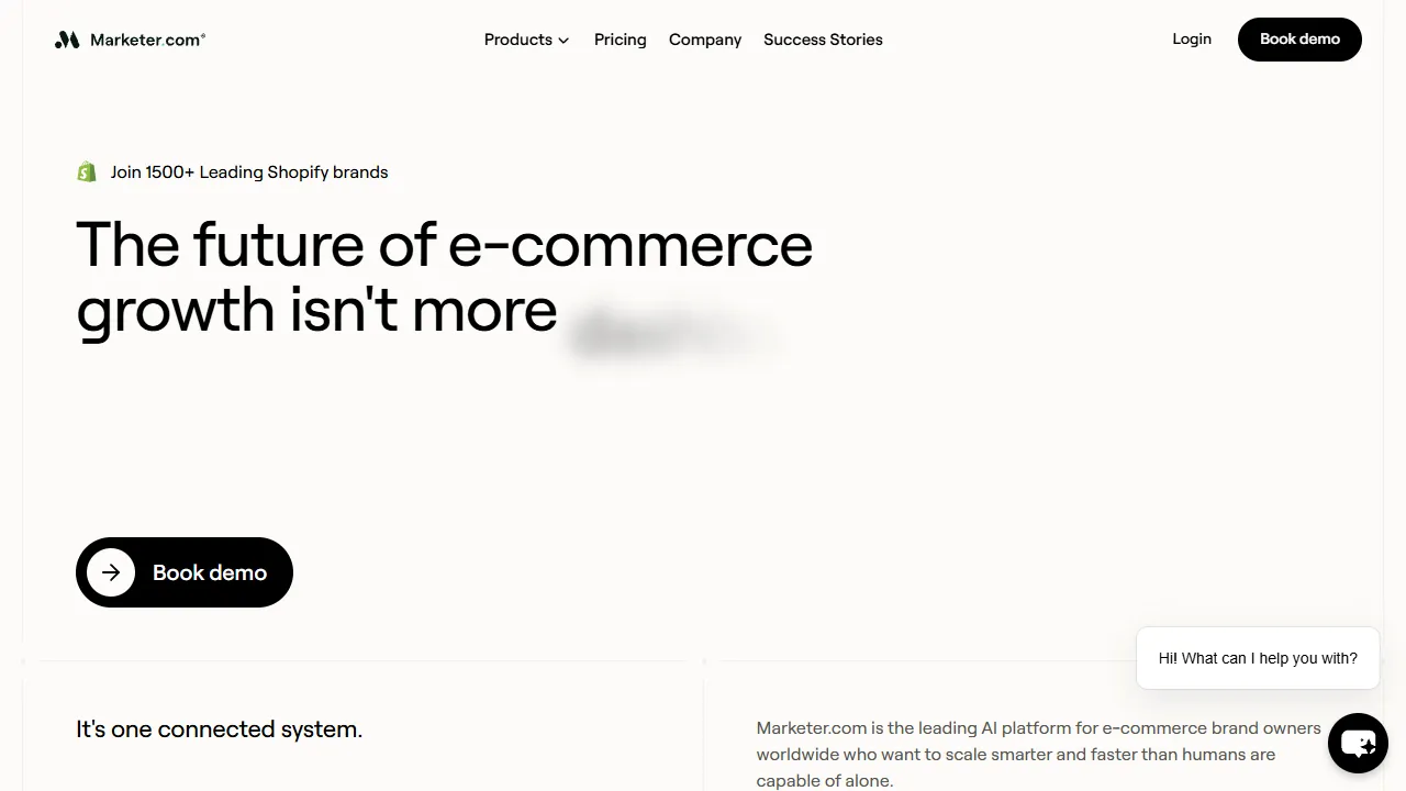 Screenshot of Marketer.com: AI Powered Marketing
