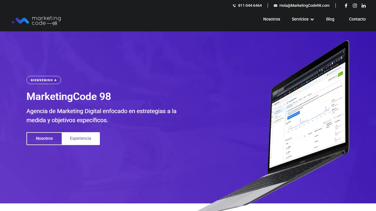 Screenshot of Marketing Code 98