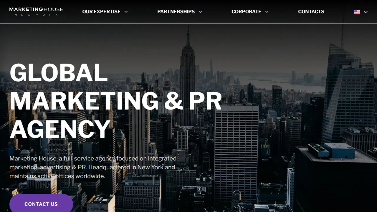 Screenshot of Marketing House NYC
