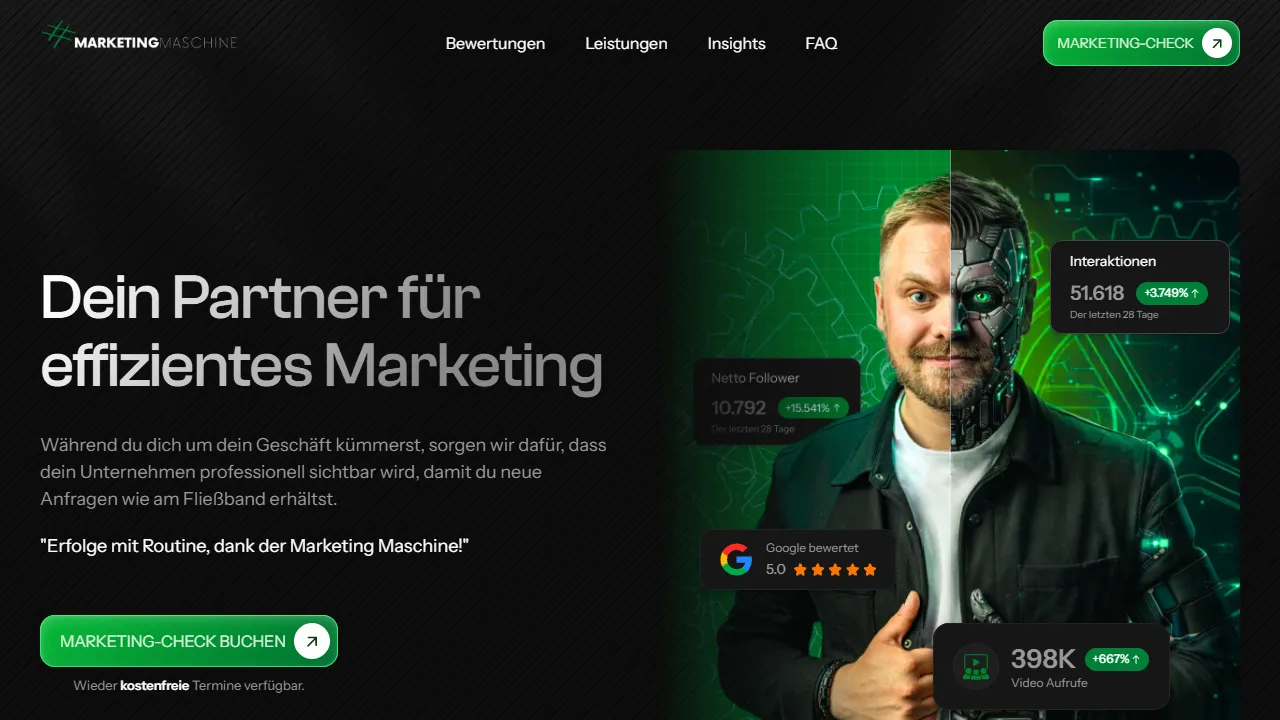 Screenshot of Marketing Maschine - Wilhelm Biketow