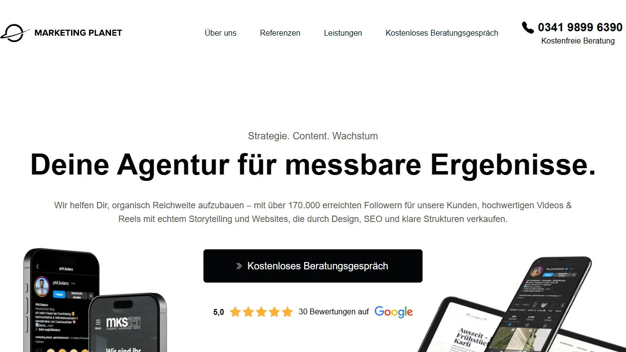 Screenshot of Marketing Planet GmbH
