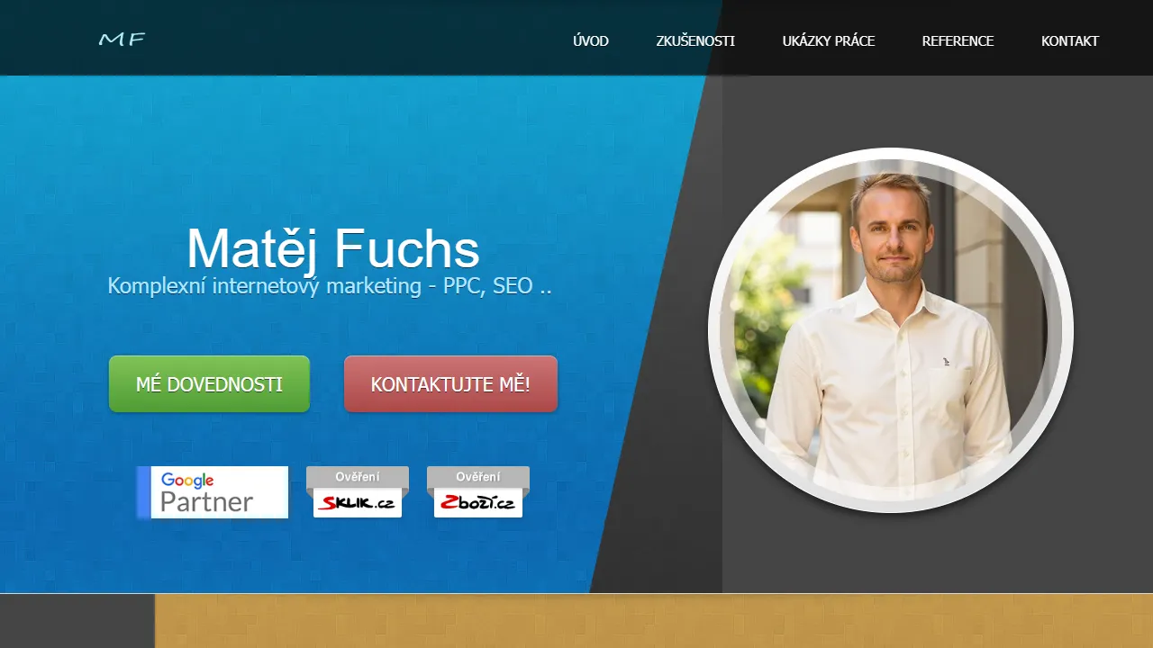 Screenshot of Matěj Fuchs - online marketing (PPC, SEO) Hradec Králové