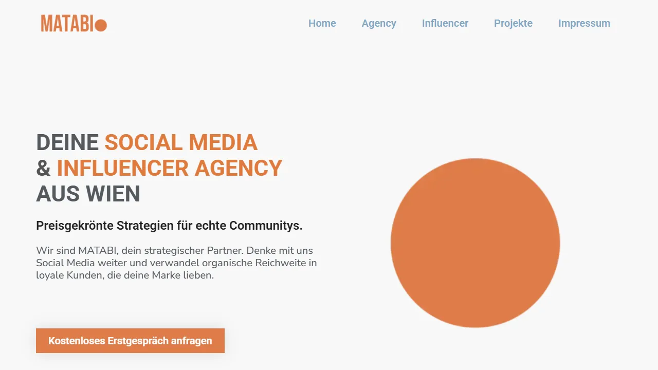 Screenshot of MATABI Agency - Social Media Agentur
