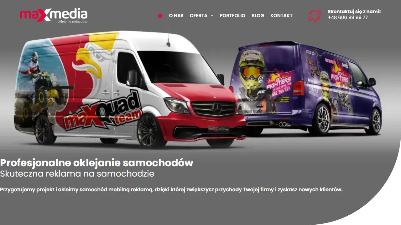 Screenshot of Maxmedia - oklejanie samochodów Gdańsk