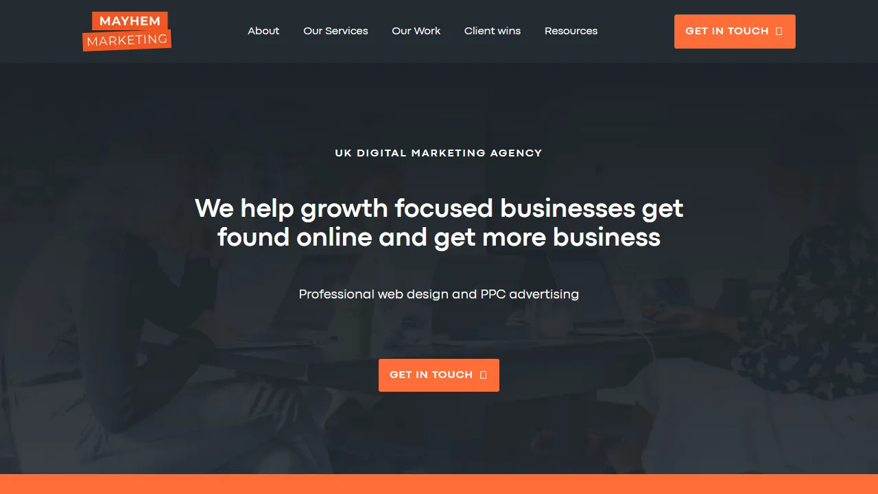 Screenshot of Mayhem Marketing