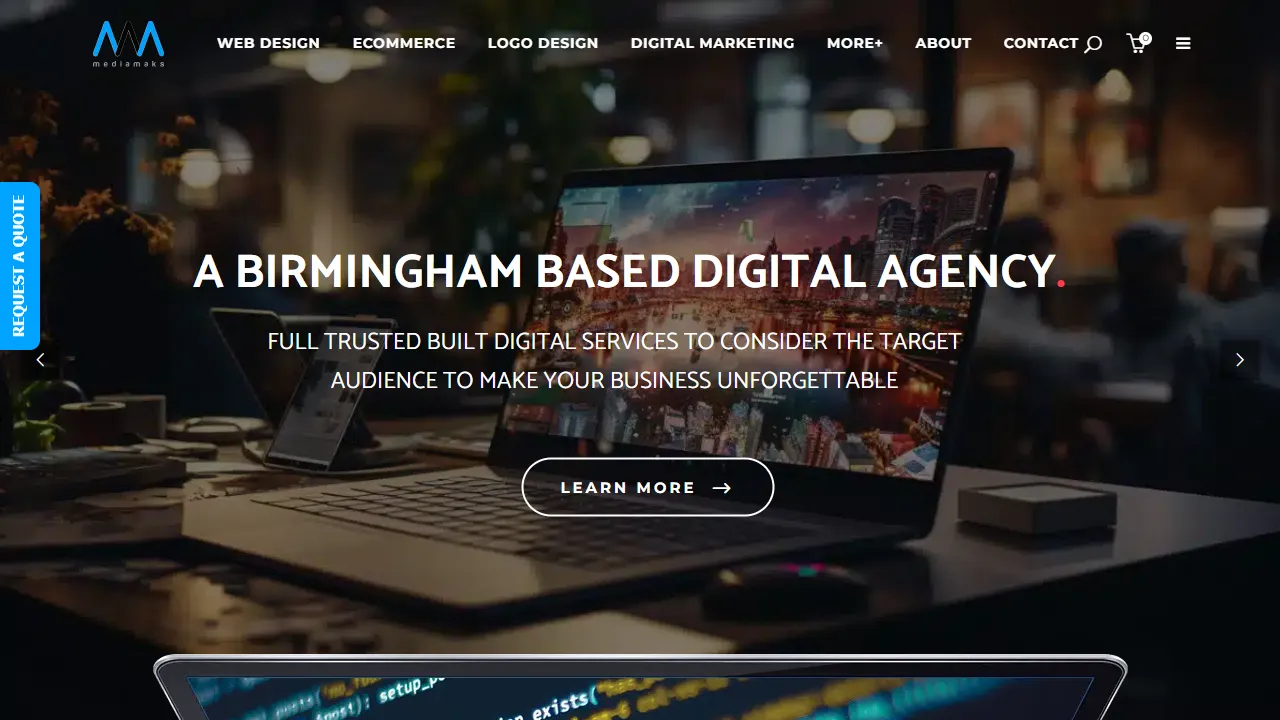 Screenshot of MediaMaks UK Web Designer