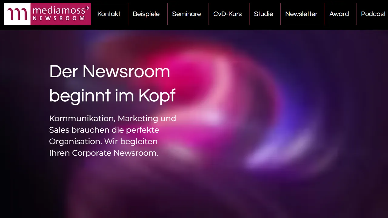 Screenshot of Mediamoss GmbH