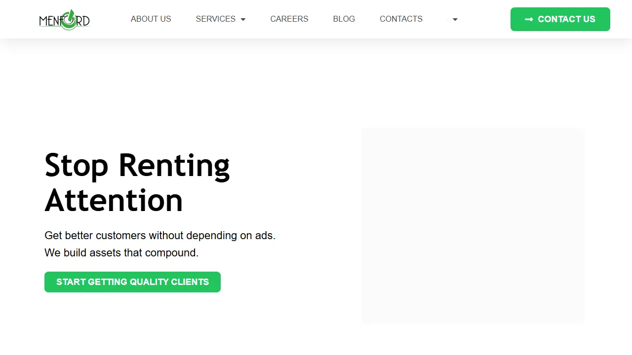 Screenshot of Menford Agency