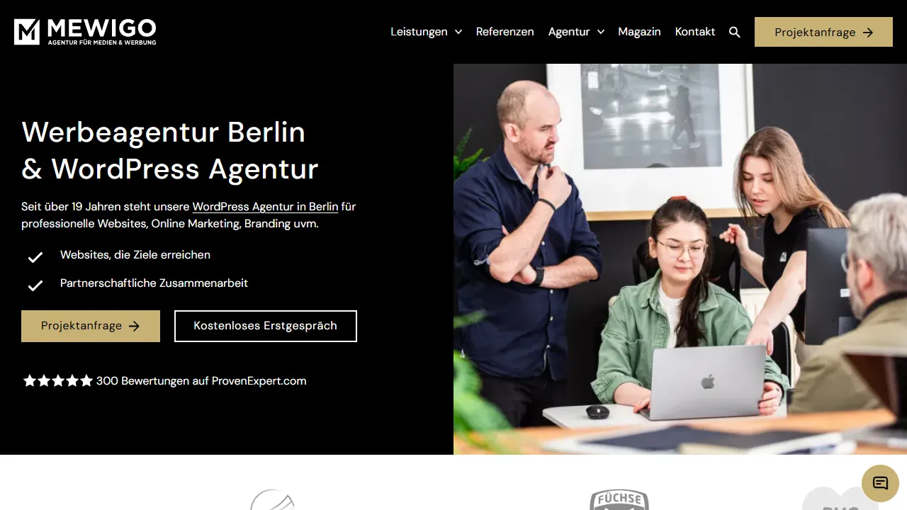 Screenshot of MEWIGO | WordPress Agentur Berlin | Werbeagentur Berlin