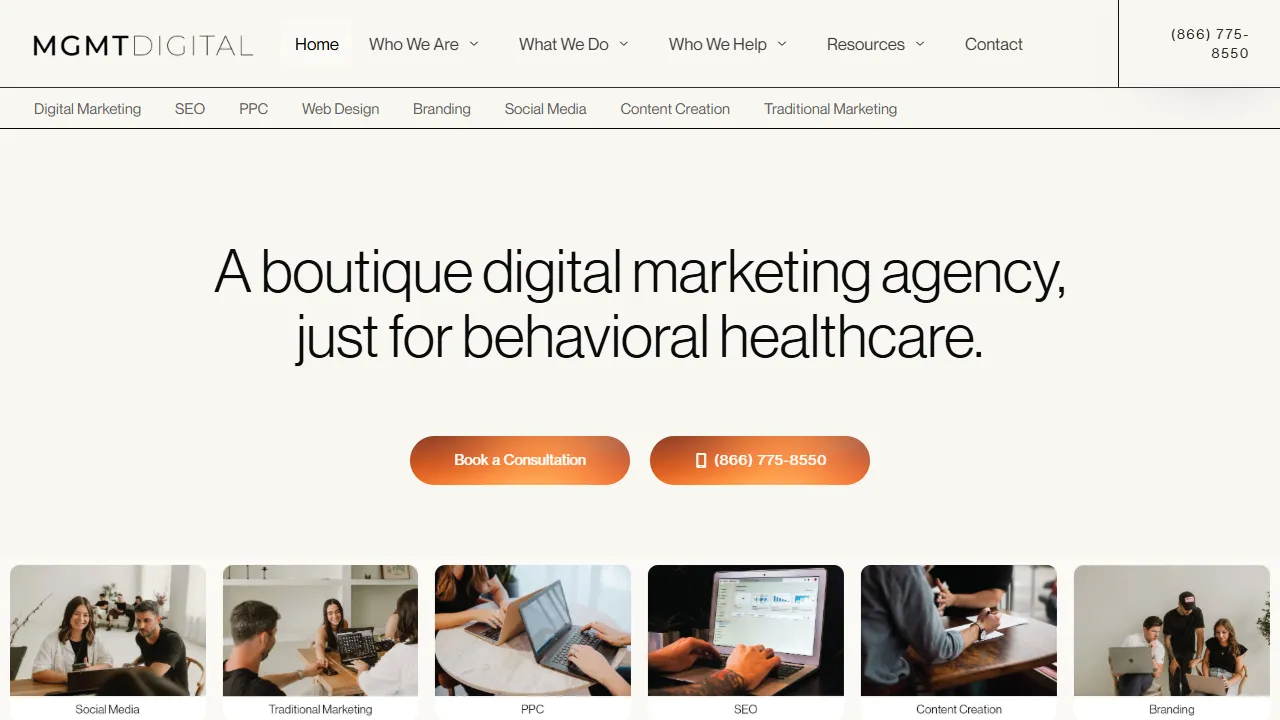 Screenshot of MGMT Digital