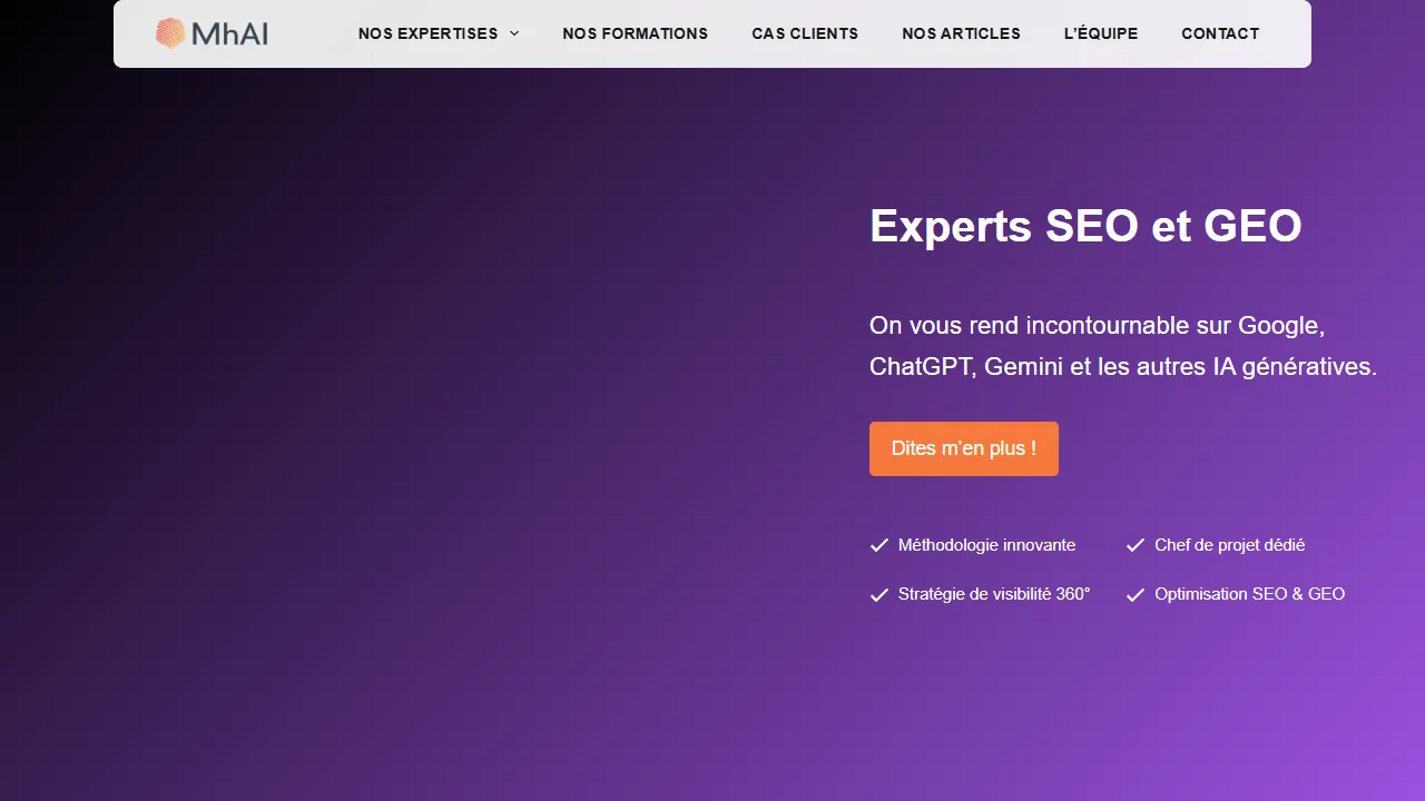 Screenshot of MhAI Agency