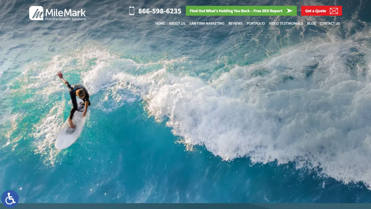 Screenshot of MileMark Legal Marketing