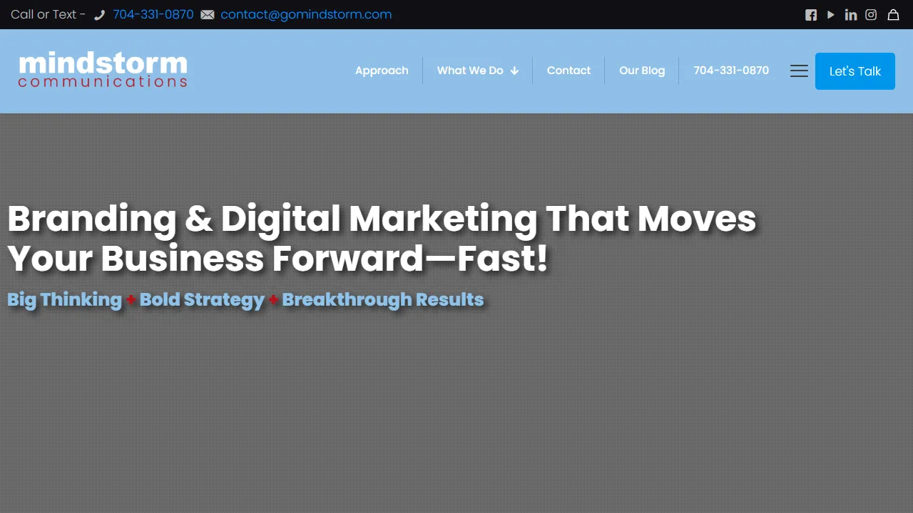 Screenshot of Mindstorm Communications Group, Inc.