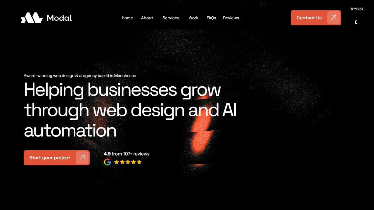 Screenshot of Modal Digital