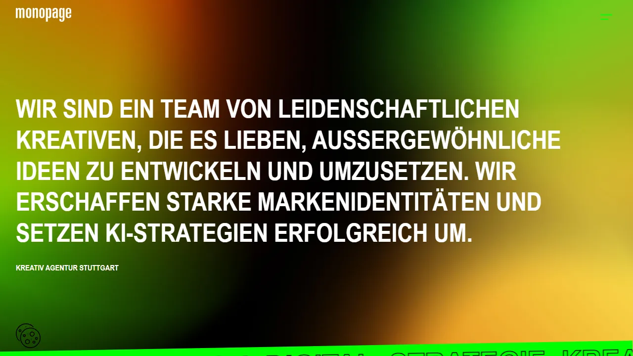 Screenshot of monopage GmbH