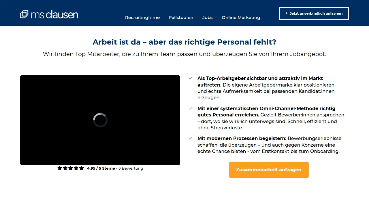 Screenshot of MS Clausen GmbH