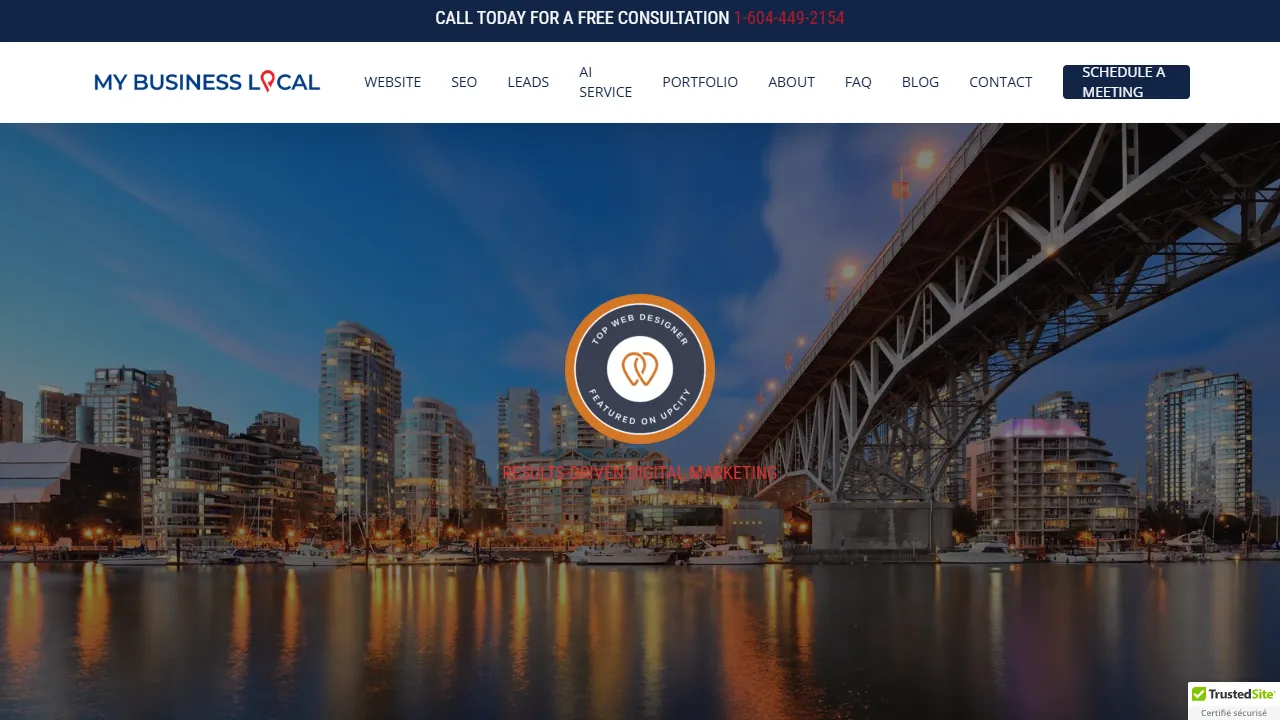 Screenshot of My Business Local Agency