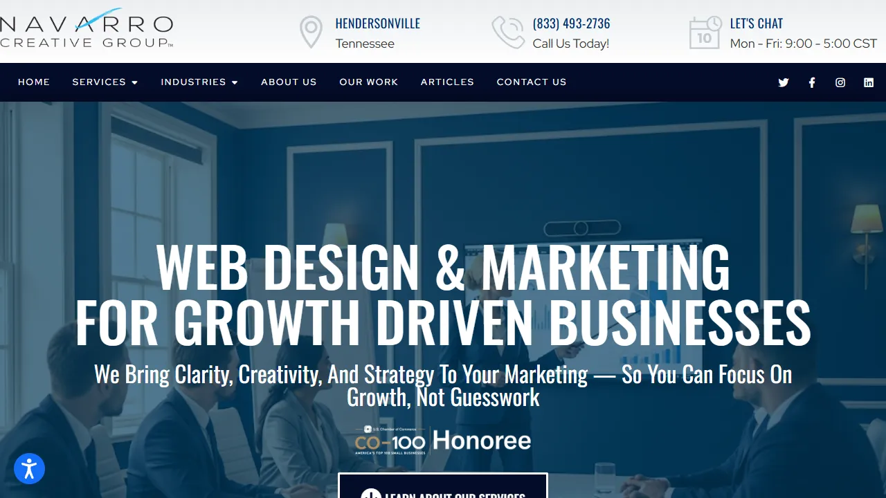 Screenshot of Navarro Creative Group