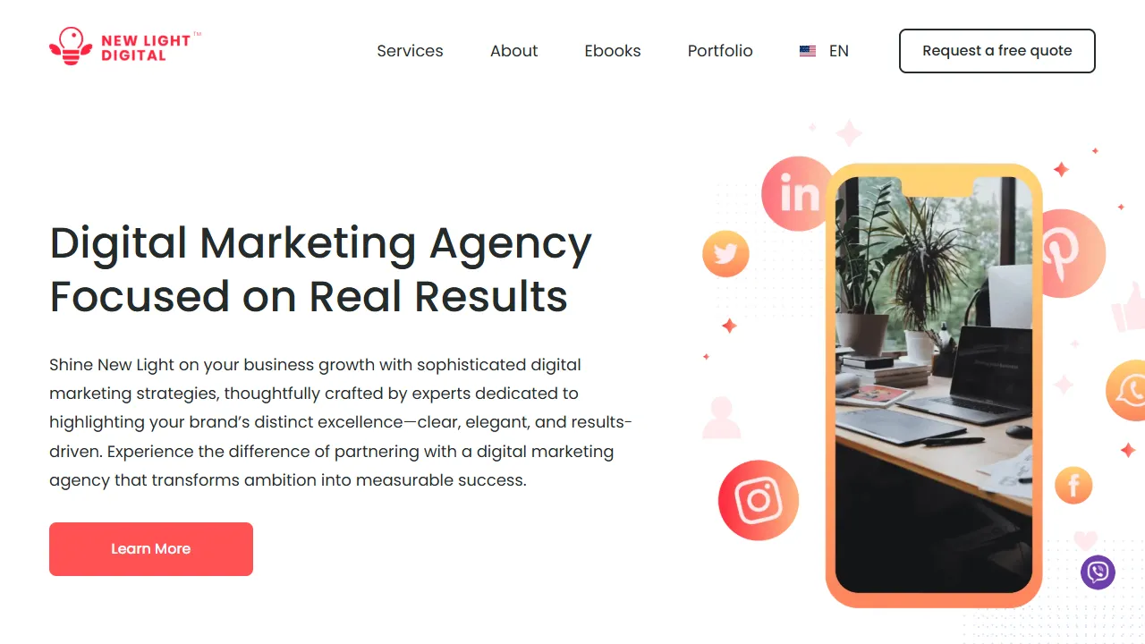 Screenshot of New Light Digital