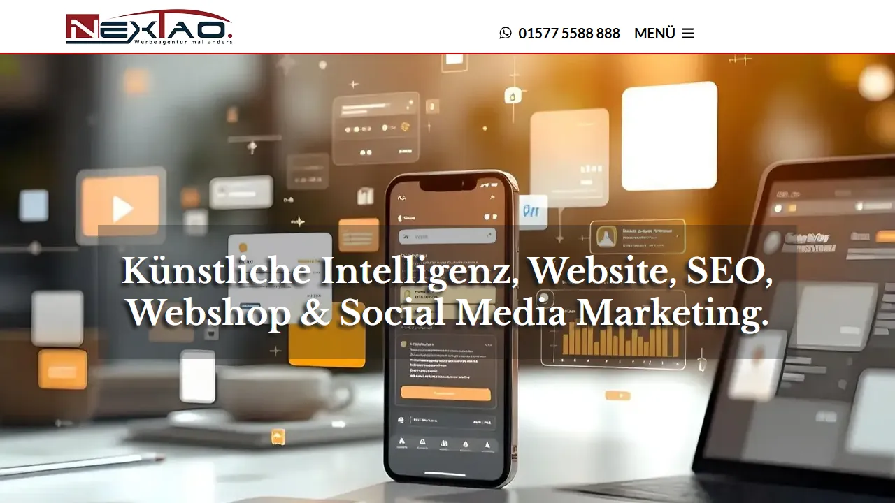 Screenshot of NexTao GmbH - KI, SEO, Webdesign, Social Media Marketing