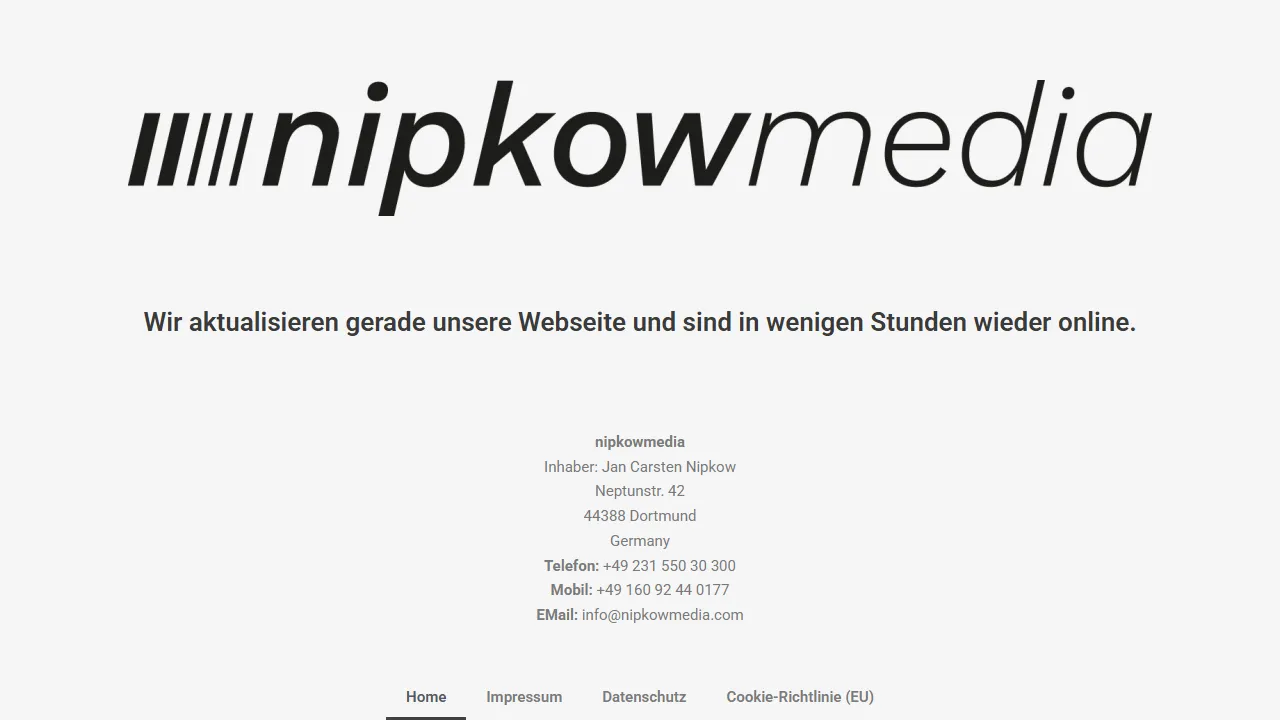 Screenshot of nipkowmedia