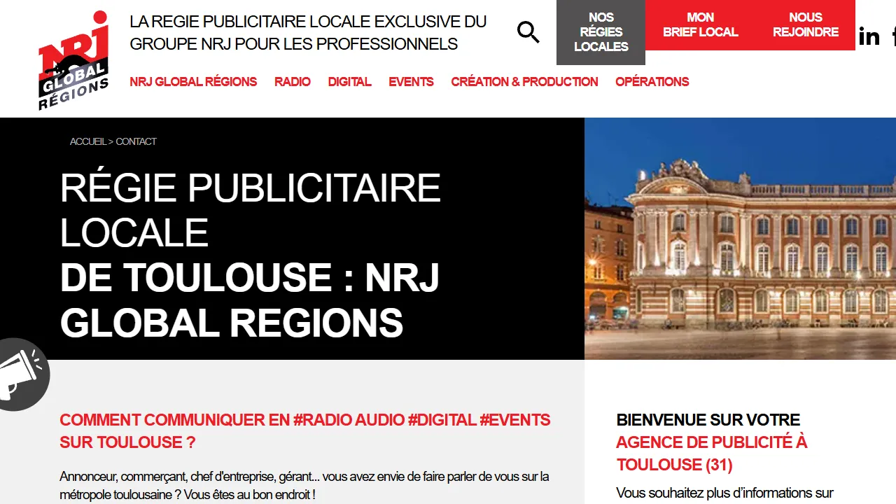 Screenshot of NRJ GLOBAL REGIONS TOULOUSE