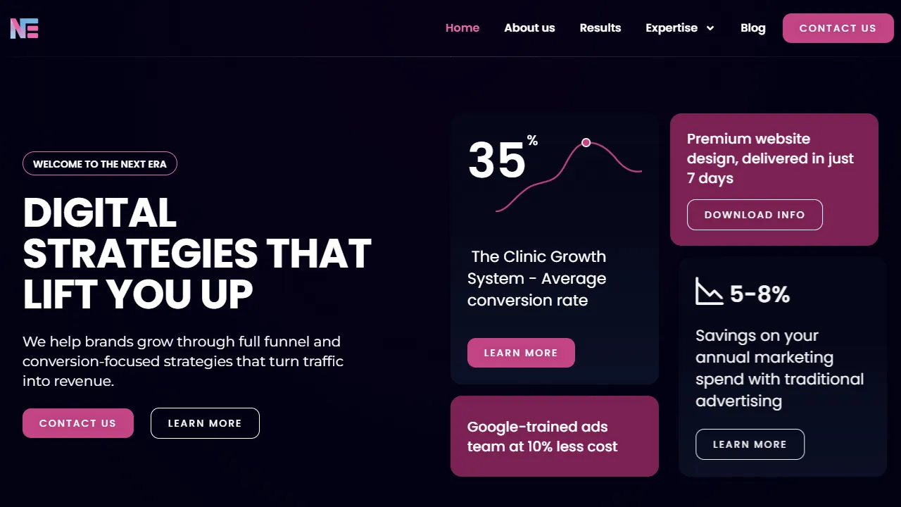 Screenshot of Nxt Era Marketing