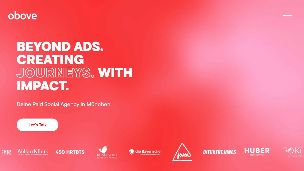 Screenshot of OBOVE Marketing GmbH