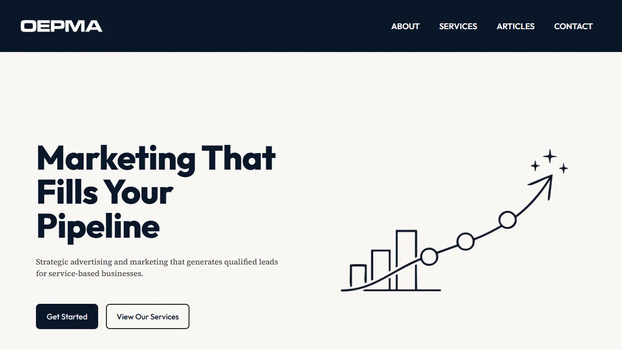 Screenshot of OEP Marketing + Advertising