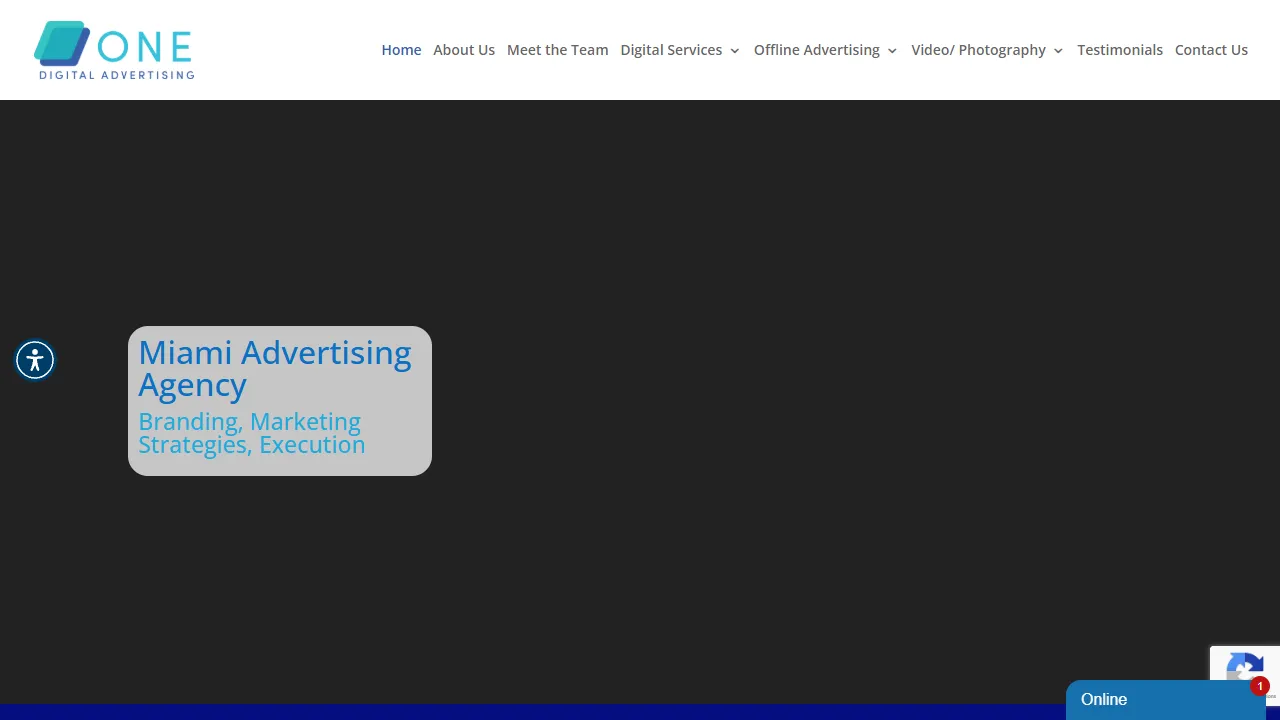 Screenshot of One Digital Advertising - Miami Advertising Agency (Website Design, SEO Miami, Radio)
