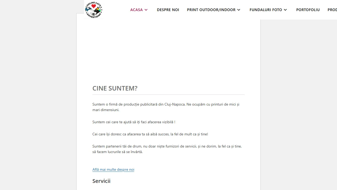 Screenshot of Online Cats Advertising