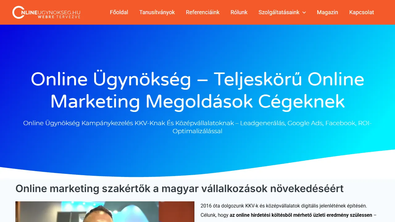 Screenshot of Online Marketing Ügynökség Budapest-Pláza Center Kft