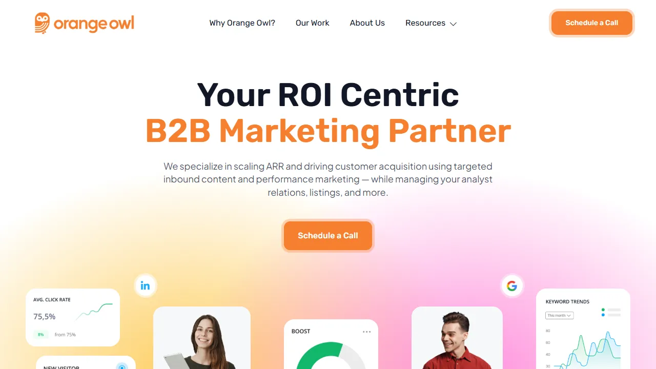 Screenshot of Orange Owl Marketing