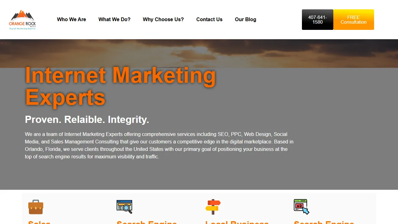 Screenshot of Orange Rock Media