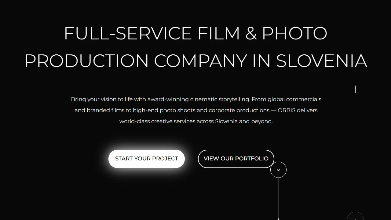 Screenshot of ORBIS Production - Full-service Film & Photo Production Company in Slovenia