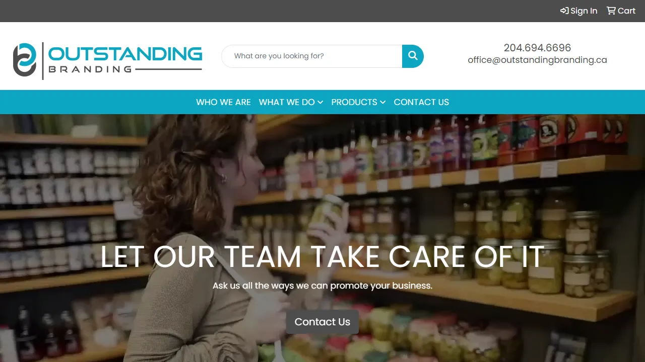 Screenshot of Outstanding Branding Inc