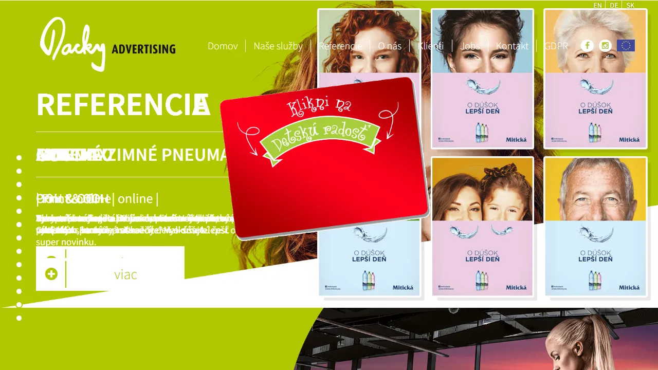 Screenshot of PACKY ADVERTISING