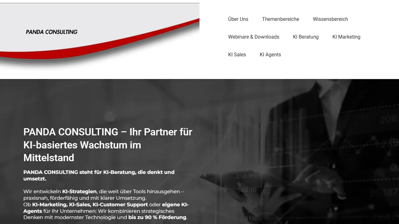Screenshot of PANDA CONSULTING | Unternehmensberatung | Wachstumsmarketing | Fördermittelberatung