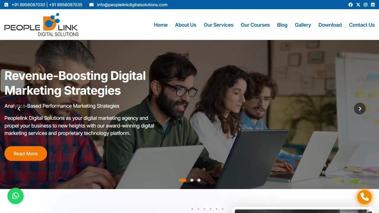 Screenshot of PeopleLink Digital Solutions I Digital Marketing Courses