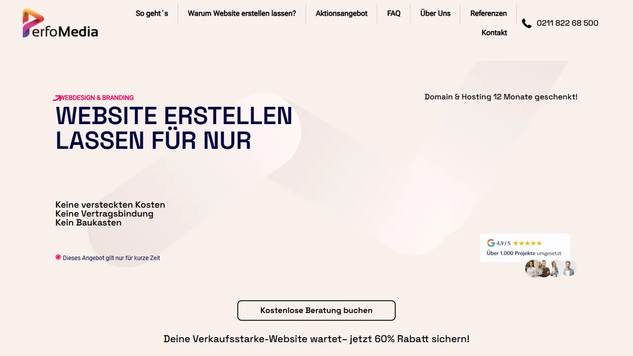 Screenshot of Perfomedia Digital Marketing GmbH– Ihre Partner für Webdesign & Marketing