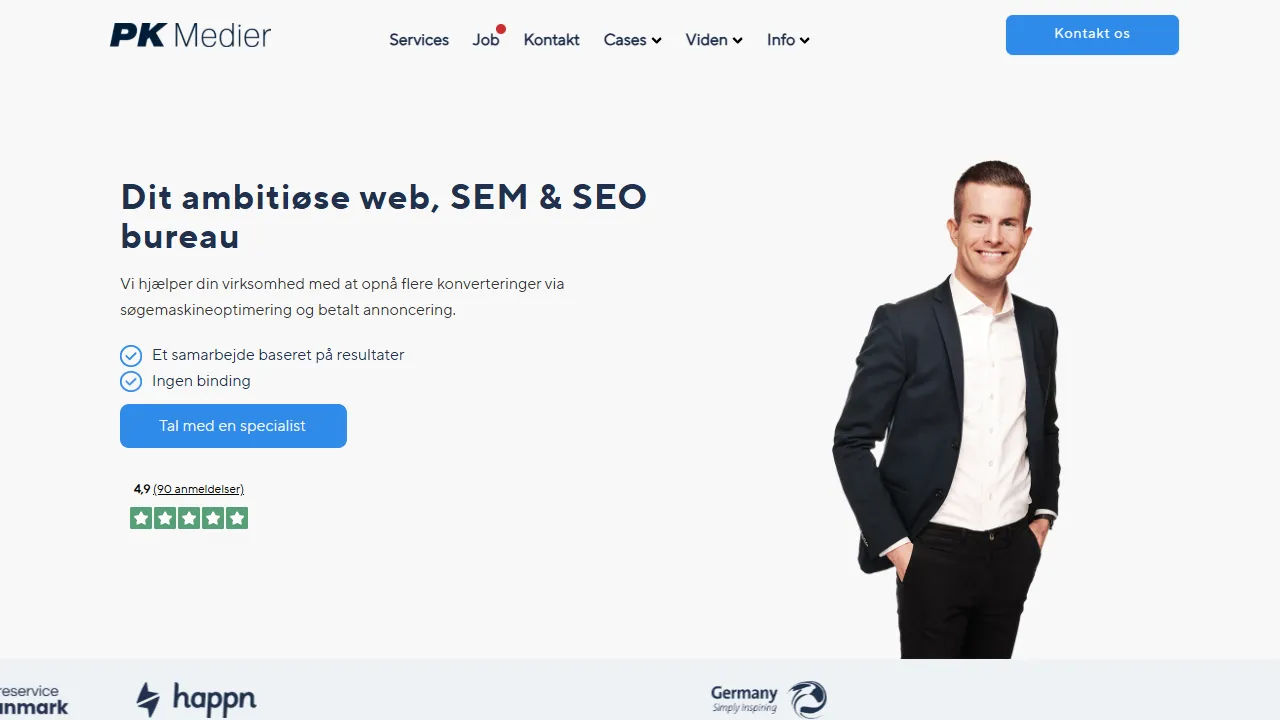 Screenshot of PK Medier