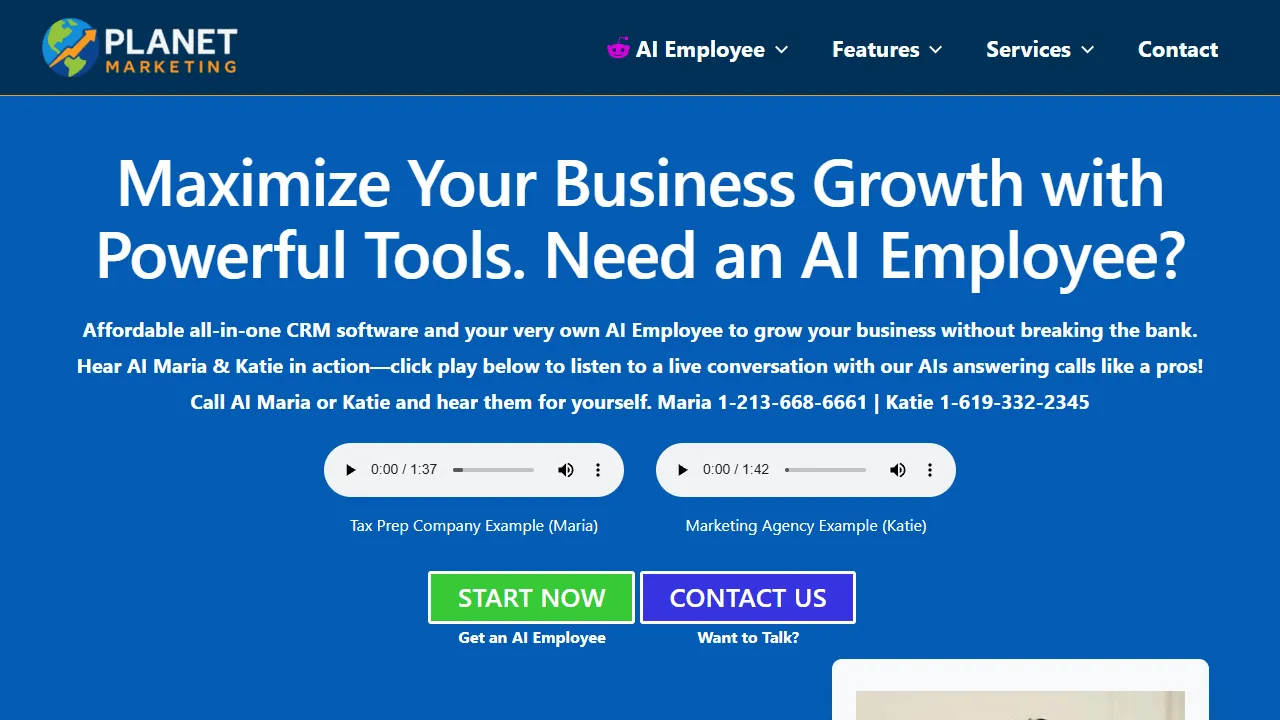 Screenshot of Planet Marketing