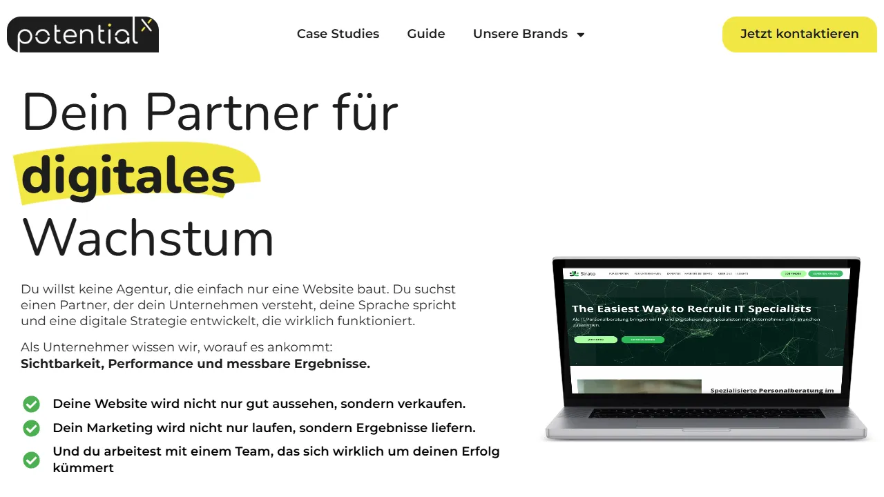Screenshot of Potential² GmbH - Webagentur für Suchmaschinenmarketing und Webdesign