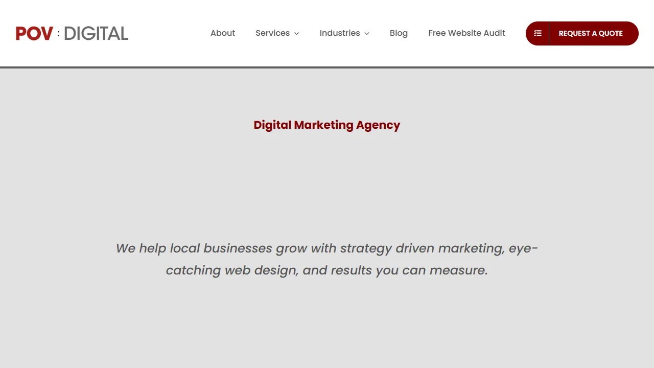Screenshot of POV Digital Marketing Agency