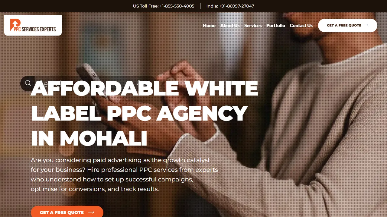 Screenshot of PPC Services Experts - Global PPC Management | Based in Mohali