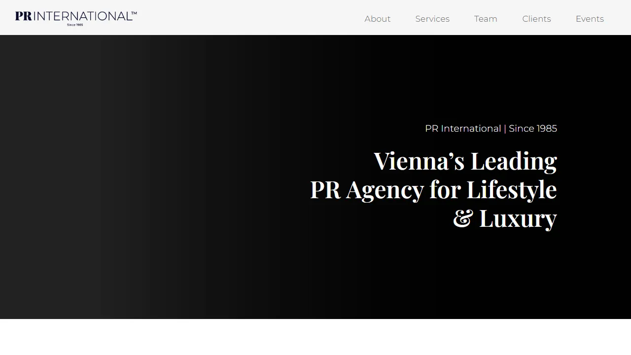 Screenshot of PR International